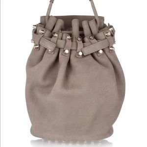 Alexander Wang Grey Suede Diego Bucket Bag